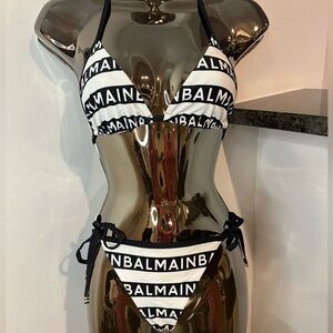 Balmain Monochrome Logo Bikini